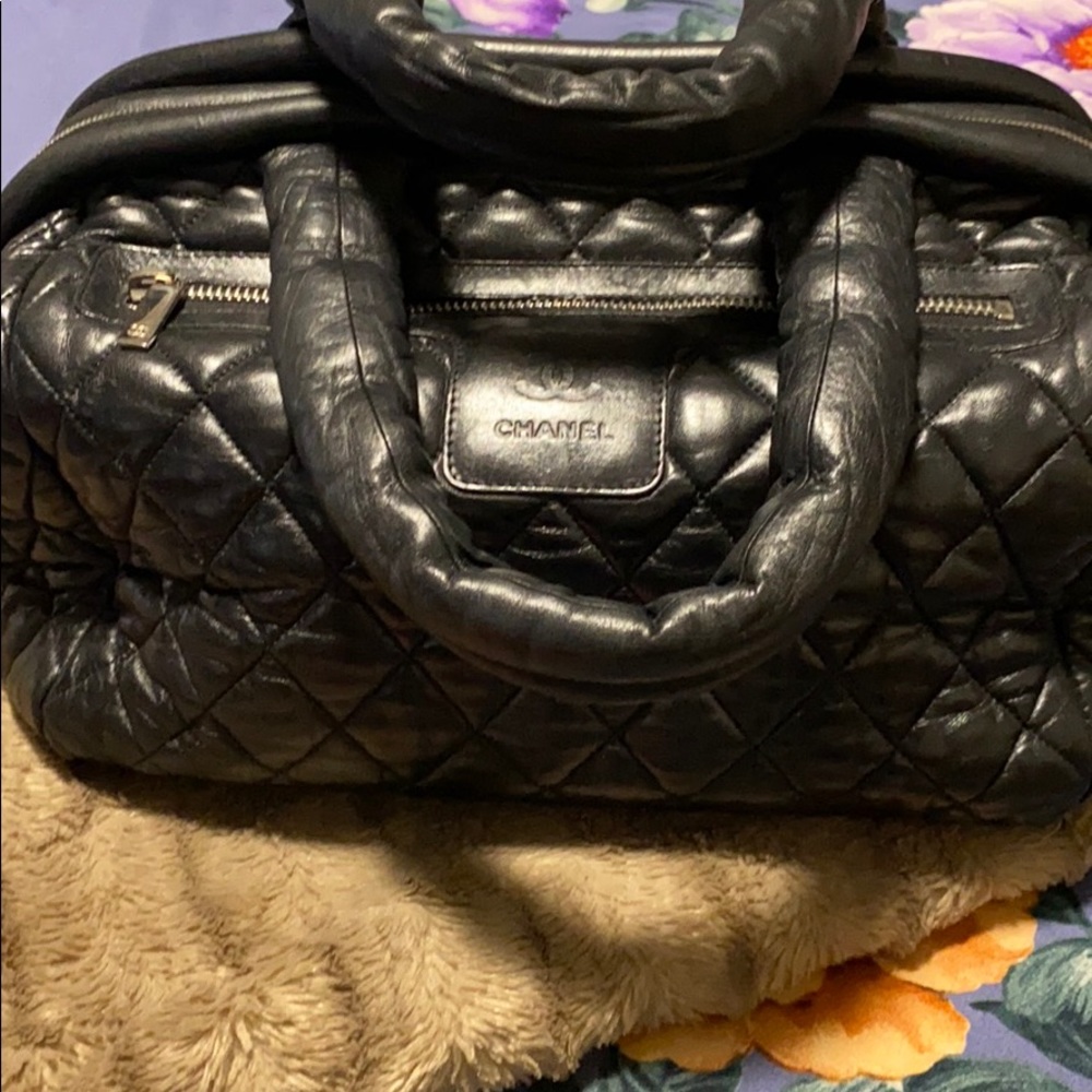 Chanel Leather Quilted Coco Cocoon Bowling Bag